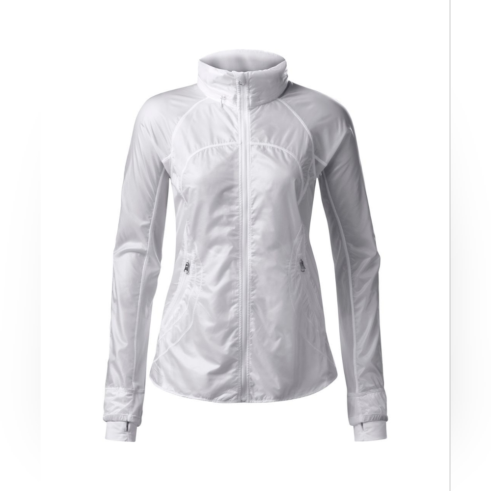 Lululemon White Goal Crusher Mock Waterproof Windbreaker Womens Jacket Coat XXS